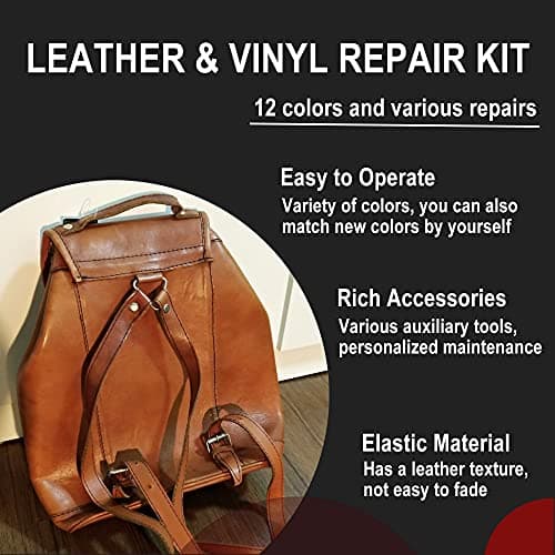 Leather, Vinyl Recoloring Repair Kit 12 Colors, Cracks, Damage Repair Agent — view 3