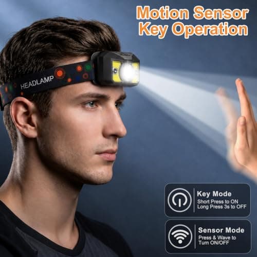 4 Pack Rechargeable Head Torch, Waterproof Super Bright LED Headlamp — view 3