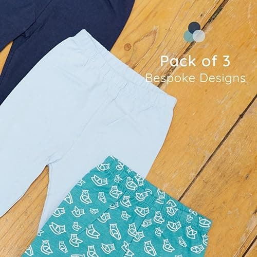 Bramble & Bear Unisex Baby (3-pack) Soft Leggings, Assorted Blue, 18-24 Months UK — view 4