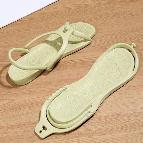 Women's Foldable Soft Slippers Lightweight Sandals Non-Slip Slippers Bathing Shoes Travel Sandals Shower Shoes Slides for Summer Camps Home Holiday Leisure, Green, 2/2.5 UK — view 6