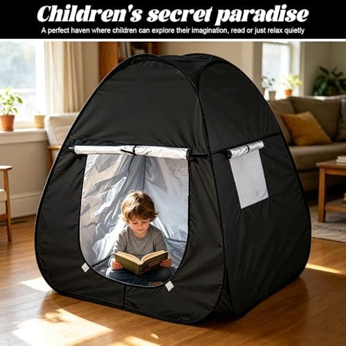 KQWVZ Sensory Tent, Pop Up Tent for Autism Kids, 84x84x96 cm Calm Corner For Children To Play And Relax Anxiety Relief with Travel Bag, Blackout Tents for Helps With Autism,SPD, Improve Focus — view 4