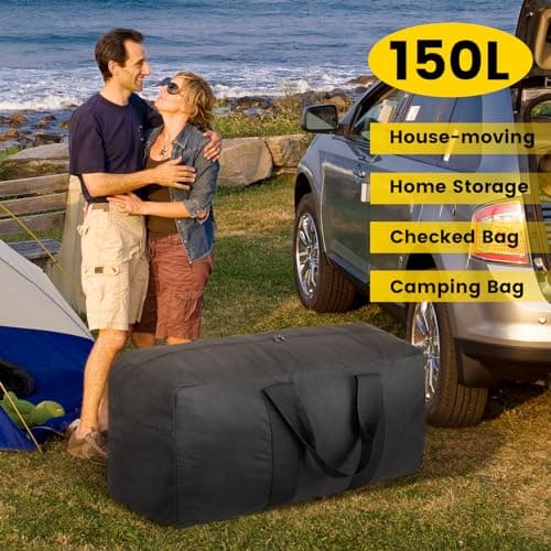 Vorspack 150L Extra Large Foldable Duffle Bag for Travel, Camping, Black — view 6