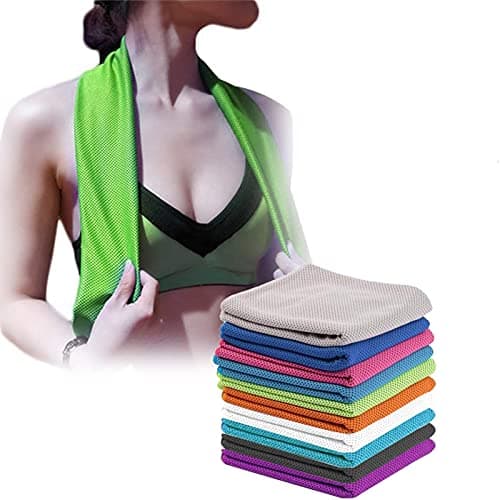 4 Packs Cooling Towel (40"x12"),Ice Towel,Soft Breathable Instant Towel,Microfiber Cool Towel for Yoga,Golf,Sport,Gym,Workout,Camping,Fitness,Outdoor &More Activities (Blue/Dark blue/Green/Orange) — view 4