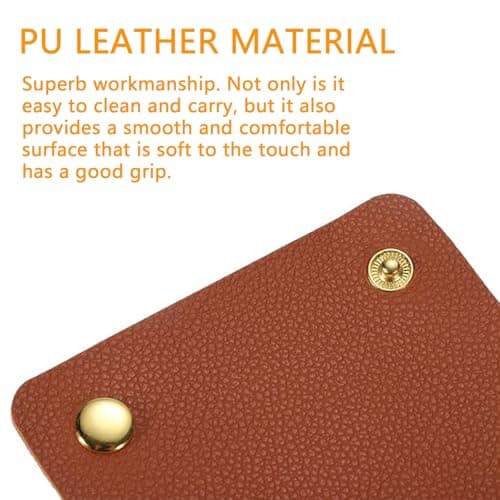 2Pcs Soft Luggage Handle Wrap PU Leather Handbag Handle Covers Comfortable Handle Protector Cover Strap Wallet Handle Grip Protector for Handbag Suitcase Luggage — view 3