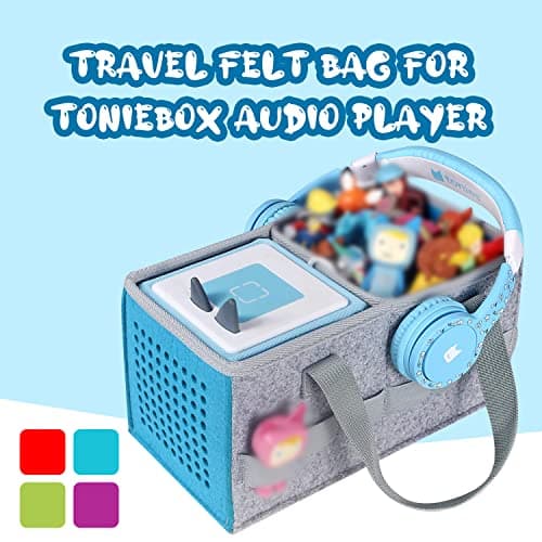 Travel Felt Carrying Case & Storage Bag for Toniebox/Tonies(Gray Blue) — view 4