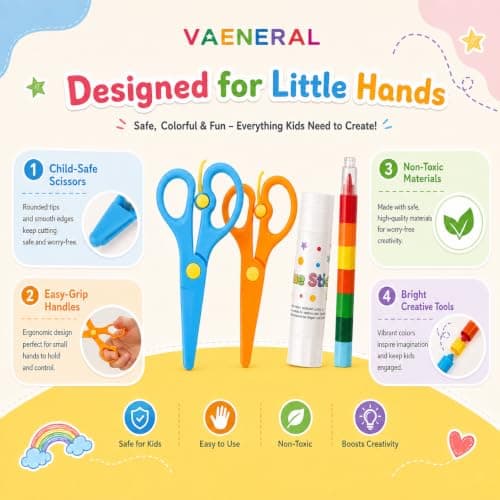 Vaeneral Scissor Skills Activity Set for Kids 3+ | Cutting Practice Kit — view 3