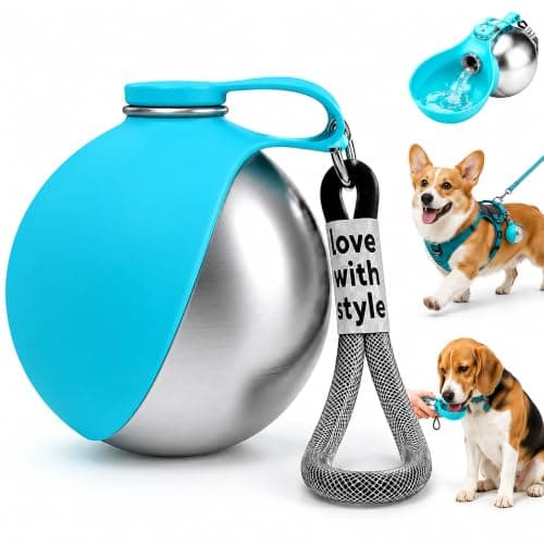 Portable Dog Water Bottle 285ml 2-in-1 Stainless Steel Pet Travel