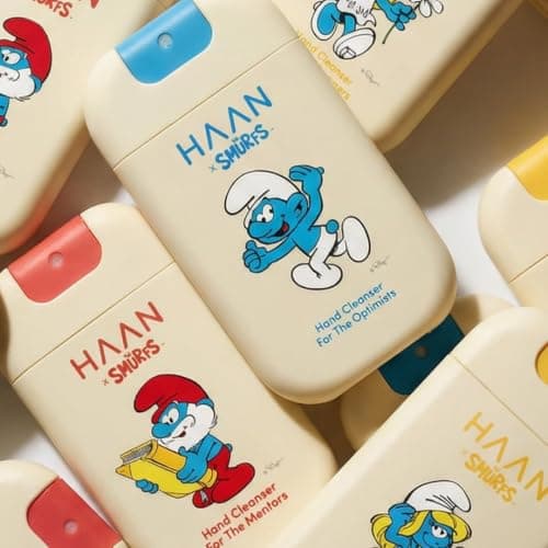 HAAN Smurfs Limited Edition – Moisturising Hand Cleanser Spray with aloe vera (pack of 3) – 1 bottle per fragrance: Morning Glory, Bright Rose, Purifying Verbena — view 6