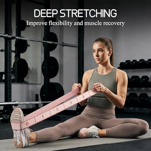 Yxelydriail 2 Pcs Fitness Resistance Bands,Elastic Yoga Straps for Stretching Equipment with 8 Loops, Stretch Bands for Exercise Pilates, Gymnastics Training, Fitness Resistance (Blue+Pink) — view 5
