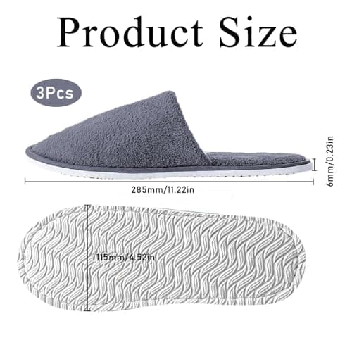 SKJAXF 3Pairs Hotel Slippers, Portable Household Use Travel Slippers — view 3