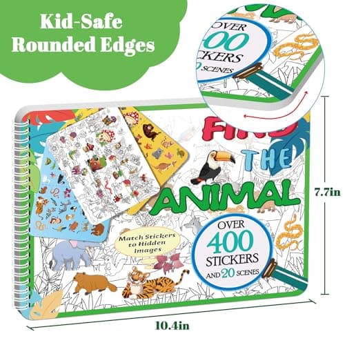 Kalysky Search and Find Sticker Book, 450+ Animals Stickers for Children — view 5