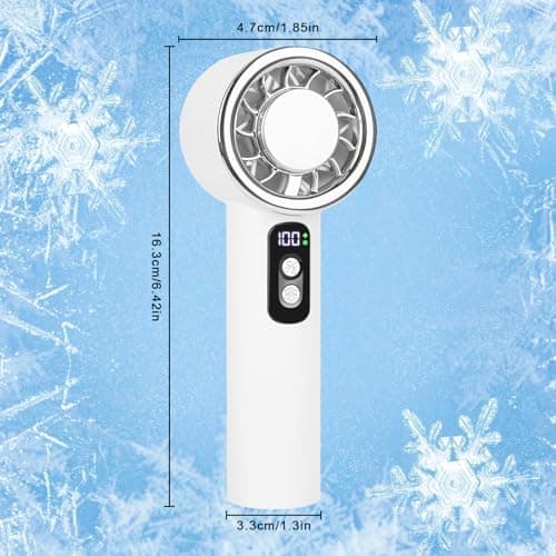 CTDMJ Portable Handheld Fan with Ice Cooler | Up tp 12Hrs Cooling |0-100 Speed Hand Held Fan | 20000 RPM Powerful Silent Motor | Hand Fan Rechargeable Mini Fan for Travel, Outdoor, Camping, Hiking — view 5