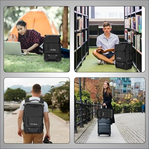 LIV-ELITE LIFESTYLE Backpack – Waterproof Laptop & Cabin Travel Bag with USB Port, Large Capacity, Smart Organisation & Shoe Compartment – Crossbody/One‑Shoulder/Portable Cabin Bag Mode – BLACK — view 4