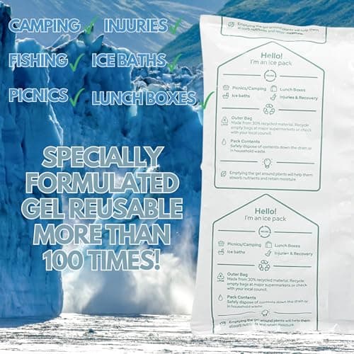 Reusable Ice Gel Pack Multipurpose Ice Cold Pack for Sports Muscle Injury Picnic Camping Food Cooler Ice Packs (5 Pack) — view 2