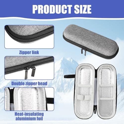 YILUXIANGYANG Insulin Pen Case, Portable Insulin Cooler Travel Case with 2 Ice Packs,Diabetic Supplies Insulin Pen Case, Medicine Cooler for Travel Insulin Case Diabetic Bag (Grey, 1 Set) — view 3