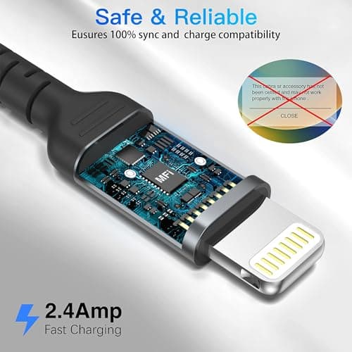 ULIFTUS iPhone Charger Cable 15CM 12 Pack, Short USB Lightning Cord — view 2