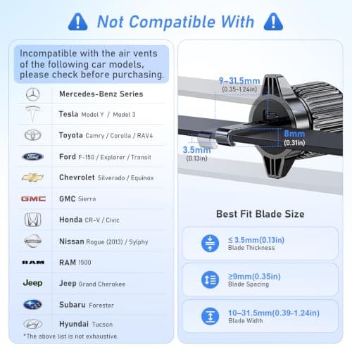 Blukar Car Phone Holder, Air Vent Car Phone Mount Cradle 360° Rotation — view 5