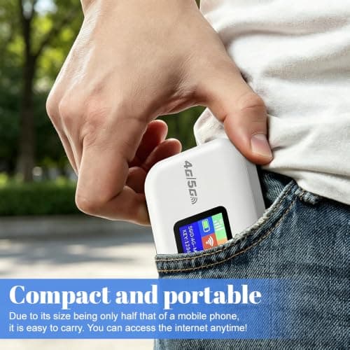 Foreverup 4G/5G LTE WiFi Router, Portable WiFi Travel Router, 3000mAh, 150Mbps, WiFi Device with SIM Card Slot for 10 Users, Pocket WiFi Hotspot for Travel, Campers, Motorhomes — view 5