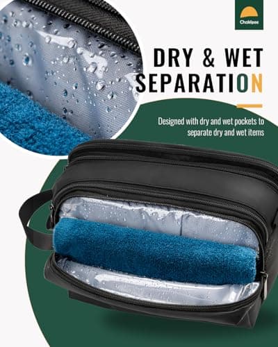 Chakipee Wash Bag, Large Travel Wash Bag Water-Resistant - Black — view 3