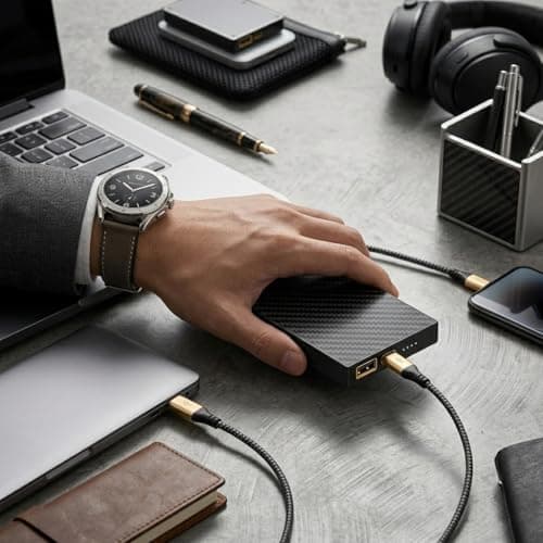 NITEBEAM SSB10K 10000mAh Portable Charger Carbon Fiber Solid-State Power Bank, Ultra-Slim 1.1cm, Lightweight 175g, Safe & Durable External Battery for Phone, Android, Travel — view 4