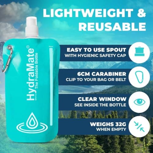 HydraMate Collapsible Water Bottle - Foldable Water Bottle - 750ml (2 Pack) — view 5