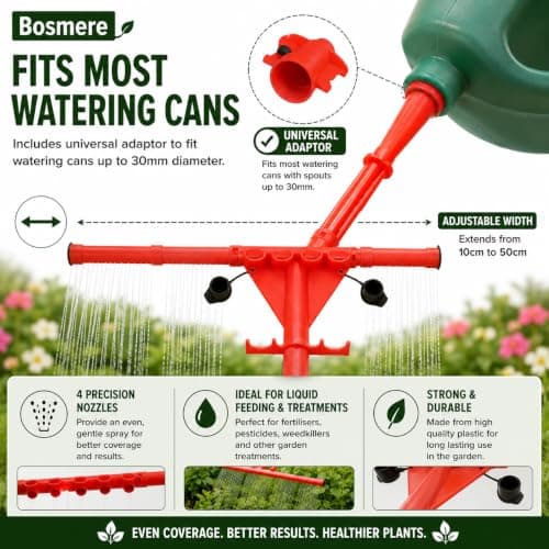 Bosmere N574 Garden Care Watering Can Sprinkler Bar, Red — view 6