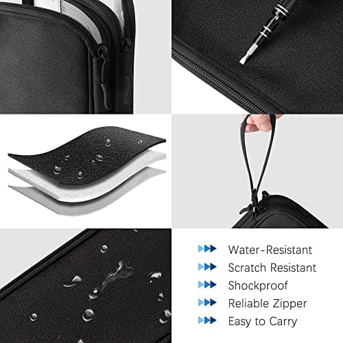 Portable Cable Organiser Bag Travel Organiser Double-Layer Cable Organiser Bag All-in-One Electronics Case for Tech Accessories, Charger, Power Bank, Earphone, Holiday Essentials for Men Women - Black — view 5