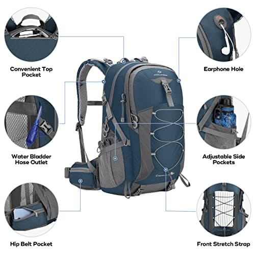 Maelstrom 40L Hiking Backpack, Lightweight Camping Daypack with Rain Cover — view 3