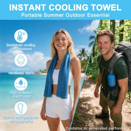 Huglux 3 Pack Cooling Towels,30 x 90 cm Cool Gym Towel for Neck & Face — view 6