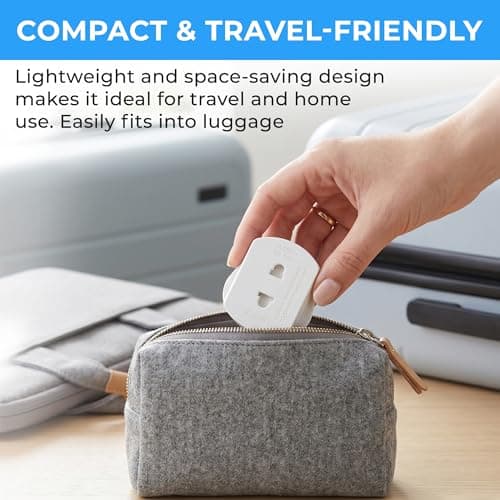 Double Dragon 2-Pack UK Electric Toothbrush & Shaver Plug Adapter | 2-Pin to 3-Pin Bathroom Converter | Supports UK EU Round & US Flat 2-Pin Plugs | 1A Fused | Compatible with Oral-B, Braun, Philips — view 6