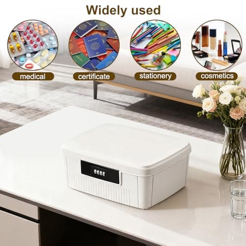 Mgrety Locking Storage Container, Medicine Storage Box with Combination Lock, Office Documents Safety, 2 Layer Medication Lock Container, Organizer Box for Medicine, Snacks, Phone, Office Documents — view 5
