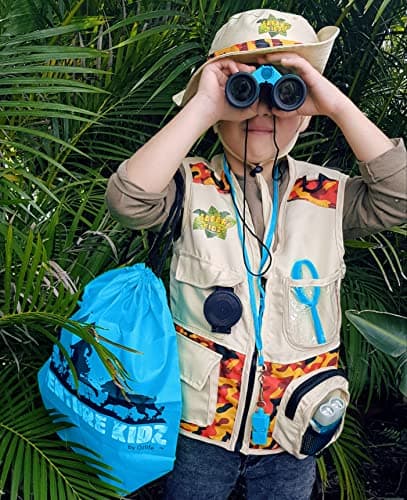 Adventure Kidz Outdoor Exploration Kit, Children’s Binoculars, Flashlight, Compass, Fox Whistle, Magnifying Glass, Backpack. Great Gift Set for Educational, Pretend Play, Ages 3+ Boys Girls (Blue) — view 6