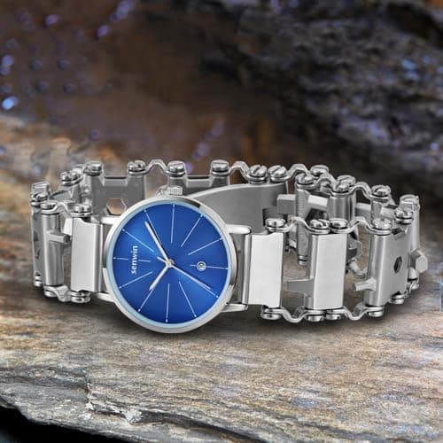 ieron Multitool Bracelet for Men - 29-in-1 Stainless Steel Multifunctional Bracelet, Travel-Friendly, Suitable for Sailing, Camping, Hiking - Silver, 21cm — view 6