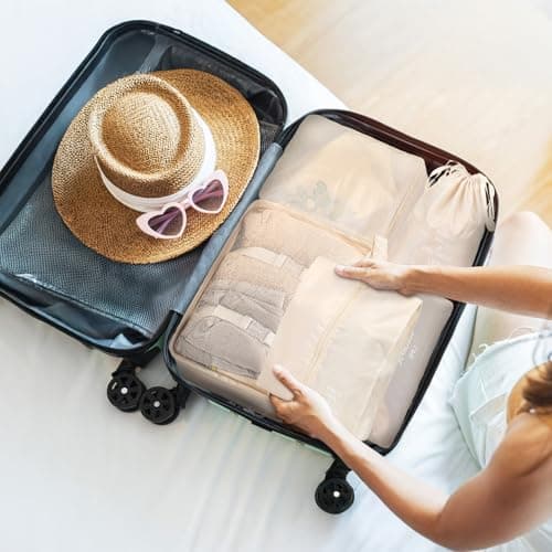 7 Pcs Compression Packing Cubes for Suitcases, Travel Packing Cubes, Lightweight Suitcase Organiser Bags, Luggage Bags for Travel Bag Organizers — view 5