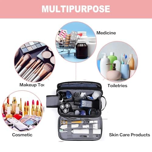 LAZYTAIL Men's Toiletry Bag, Travel Toiletry Organizer, Waterproof Shaving Kit Pouch For storing daily essentials like toiletries and cosmetics,Grey — view 2