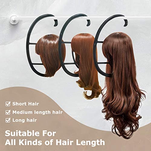 Dreamlover Portable Wig Hangers, Air Dry Wig Quickly, Black, 4 Sets — view 6