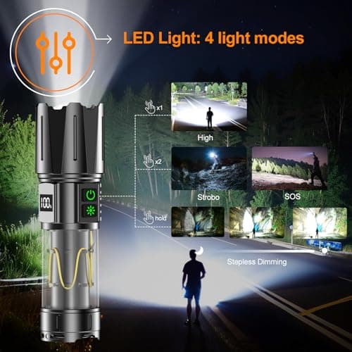 Relybo Torches Led Super Bright Rechargeable 1000000 Lumen Long Lasting 40H — view 5