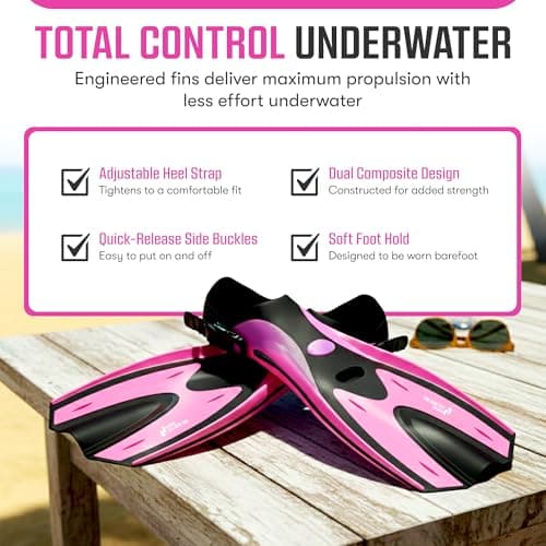 Two Bare Feet Snorkel, Mask and Fins/Flippers PVC Snorkelling Set (Adults) With Anti Fog and Wide View Mask, Anti-Leak, Tempered Glass - Scuba Dive Snorkelling Sets (S/M (UK4.5-8.5), Pink) — view 4