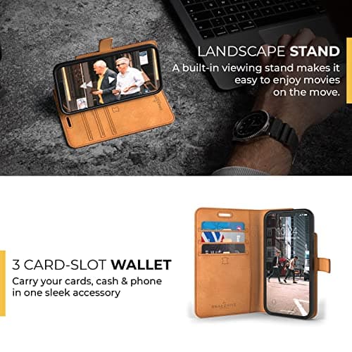 Snakehive Leather Wallet Case for iPhone 13 (Brown) — view 5