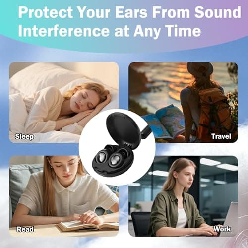 Ear Plugs for Sleep Noise 52dB Cancelling Earplugs with 6 Tips S/M/L — view 6