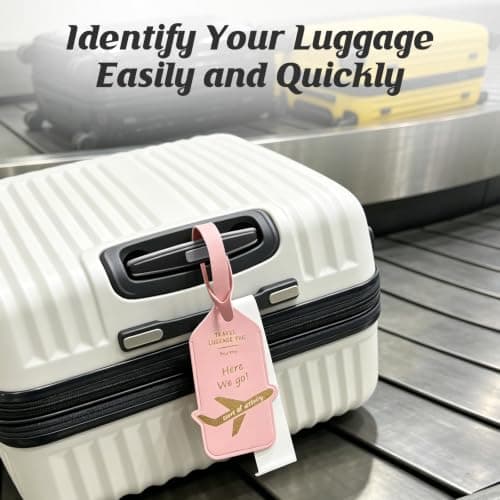 4 Pack Luggage Tags PU Suitcase Tags with ID Card Waterproof Suitcase Label — view 4