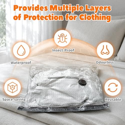 Vacuum Storage Bags, 9‑Pack Reusable Travel Vacuum Bags with Wireless Pump, 3 Sizes Space-Saving Vacuum Pack Bags for Clothes,Holiday Travel Essentials — view 4