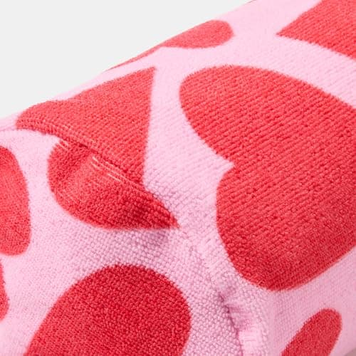 OHS Hearts Inflatable Bolster Pillow, Lightweight Compact Sun Lounger Cushion with Microfibre Cover Outdoor Cushions Back Support Inflatable Cushion for Travel Poolside Beach Accessories, Pink/Red — view 6