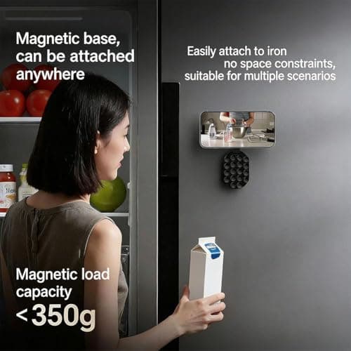3-in-1 Suction Magnetic Phone Holder, Foldable & 360° Rotatable Phone Holder, Strong Magnetic Car Holders with 18 Micro Suction Cups, Universal Portable Phones Stand for Gym,Kitchen — view 2