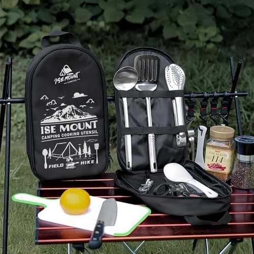 9-Piece Camping Kitchen Set with Multifunctional Cutlery Organizer, Storage Bag, and Gift for Men — view 4