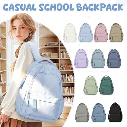 HYC00 Laptop Backpack for Women School Bags for Teen Girls Boys College High School Backpack Travel Work Rucksack Bag for Women Casual Daypack Water Resistant 14 Inch Laptop Rucksack Bookbag, Sky Blue — view 6