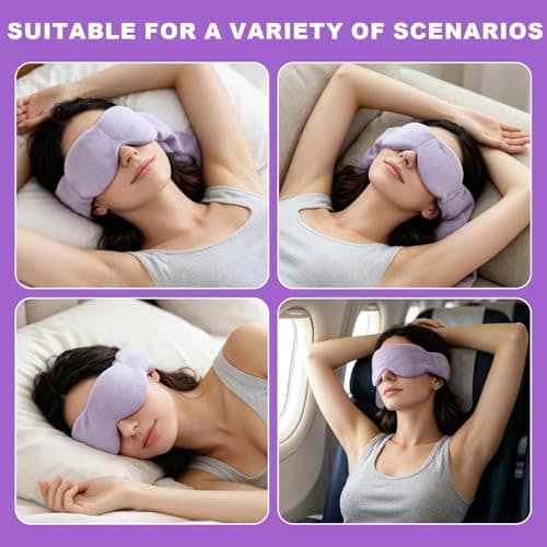Weighted Sleep Mask, Double-Sided Light-Blocking Eye Cover for Deep Sleep, Gentle Pressure Eyes Masks for Relieve Eye Fatigue, Reusable Washable Sleeping Mask for Travel — view 4