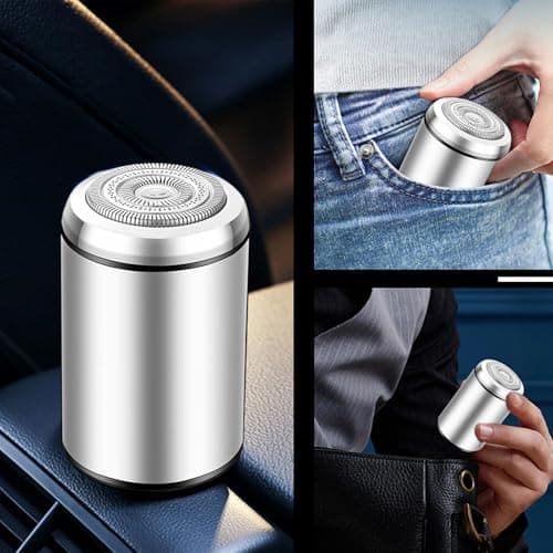 Sopamis Minis Electric Shaver | Portable Pocket Travel Razors | USB Rechargeable Waterproof Beard Trimmer for Men | Rotary Shavers for Adults — view 3
