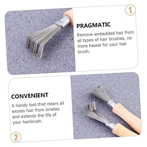 3pcs Hair Brush Cleaner Claw Wood Comb Cleaning Rake — view 4