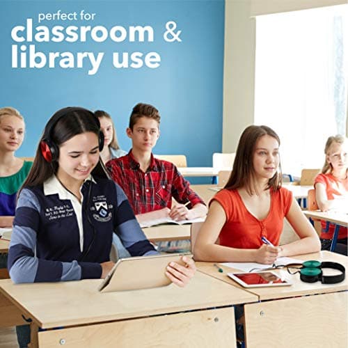 Classroom Headphones-Bulk 10-Pack, Student On Ear Color Varieties- Comfy Swivel Earphones for Library, School, Airplane, Kids-for Online Learning and Travel, HQ Stereo Sound 3.5mm Jack (Colorful) — view 3